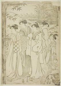 竹林の七賢のパロディ 作： Katsukawa Shuncho