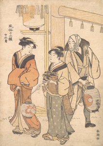 第12の月。1780年から1795年までの12月。 作： Katsukawa Shuncho