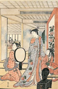 鏡の前の女 勝川春章（1726-1792）筆 日本 日本文明 作： Katsukawa Shuncho
