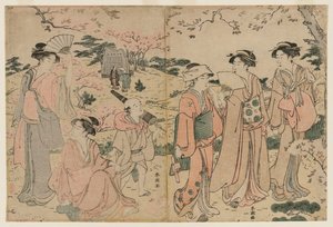 飛鳥山桜を見る女たち