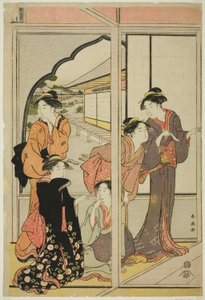 マンションの女性 作： Katsukawa Shuncho
