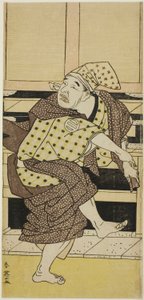 義経腰越咄』で三番叟を舞う酔いどれ五斗兵衛役の初代浅尾為十郎 作： Katsukawa Shun