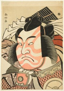 四代目岩井半四郎、秋田城之介義景役で「柴楽」：鉢の木」のモデル（『三重子ノリの鉢の木） 作： 勝川春栄