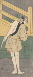 ペールブルーの衣服だけを身にまとった男としての嵐龍三, ca. 1796年。