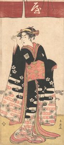正体不明の女役の二代目俳優市川物助。 1789年。