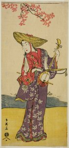 寛政二年（1790）十一月、河原崎座で上演された『大旦那勧進帳』の囃子方としての沢村玉頭 作： Katsukawa Shun