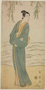 三代目瀬川菊之丞『須田の春芸者かたぎ』長吉役 寛政8年(1796)正月桐座公演 作： Katsukawa Shun