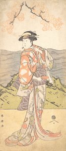 四代目 岩井半四郎 桜の下に佇む女 1792年 作： Katsukawa Shun