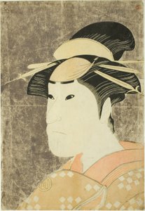 1794年（寛政6年）5月、都座で上演された『花あやめ文六曽我』の祇園遊女・お奈代を演じた三代目佐野川市松 作： Katsukawa Shun