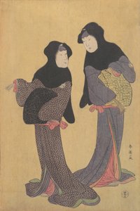 会話する 2 人の女性、18 世紀後半。