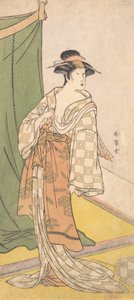 瀬川 菊の女 イイイ、 か。 １７８５。 作： Katsukawa Shunjo