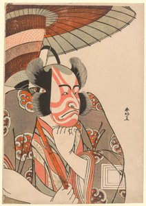 五代目市川團十郎『凧蛙錦の若鷹』第三幕、五郎兵衛忠光の半身像（安永9年（1780）11月1日より中村座にて上演