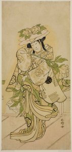 天明4年(1784)4月、市村座で上演された『相生獅子』の釈迦如来舞を踊る初代中村仲蔵 作： 勝川春香®