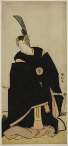 初代中村富十郎が平将門に扮し、大伴黒主()あるいは菅原道真()に扮して、森田劇場で上演された『志田ゆずり葉蓬莱曽我』()あるいは『菅原伝授手習鑑』()の第一回あるいは第五回モンに出演した。 作： 勝川春香®