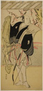 天明3年（1783）正月、中村座で上演された『江戸の花見ます曾我』の八幡三郎役（？ 作： 勝川春香®