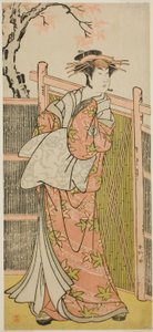 三代目澤村宗十郎『高尾大明神紅葉の玉垣』（天明七年七月、中村座にて上演）宮廷女官高尾の霊役 作： 勝川春香®
