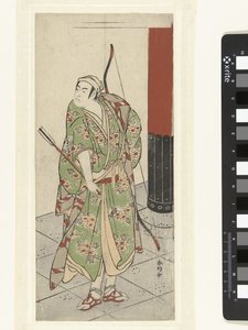 弓矢を持つ二代目市川門之助 作： Katsukawa Shunko