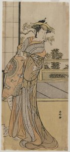 手紙を握る花魁としての嵐村次郎、1780年代後半。