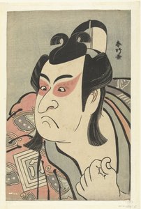 蘇我五郎役の二代目市川門之助の胸像。 作： Katsukawa Shunko