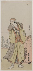 1770年代中期または後期、巡礼行商としての市川八十三II。 作： Katsukawa Shunko