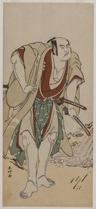 三代目大谷広治 小川のそばに立つ武士 作： Katsukawa Shunko