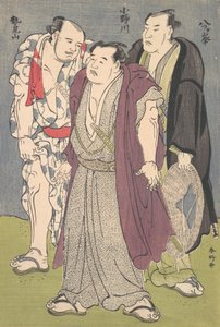 3 人の力士: 小野川、清見山、八ヶ峰。 1790年代。