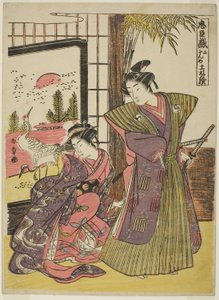 忠臣蔵』より「第二幕 加古川本蔵の家」 1779-80年頃（錦絵・中判 作： Katsukawa Shunsho