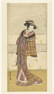 俳優 四代目岩井半四郎 in de rol van courtesan 作： Katsukawa Shunsho