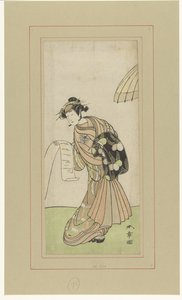遊女アゲマキ役の二代目山下金作 作： Katsukawa Shunsho