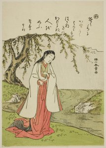 『華』 連載「風流錦絵伊勢物語」より 作： Katsukawa Shunsho