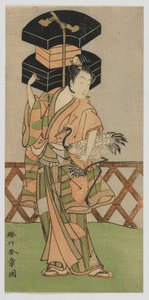 歌舞伎役者中村のしお扇子屋、江戸時代、1770年代半ば（色木版画） 作： 勝川春章