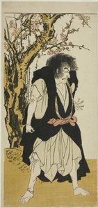 役者市川團十郎五世 十一月 森田座 芝居日錦津井の弓取五場 大神谷の僧侶ワンテツ役 1778年 作： Katsukawa Shunsho