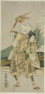 The Actor Ichikawa Monnosuke II as Soga no Goro Tokimune in the Play Haru wa Soga Akebono-zoshi (?), Performed at the Nakamura Theater (?) in the First Month, 1772 (?) 作： Katsukawa Shunsho