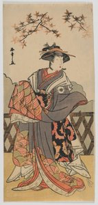 俳優岩井半四郎四世、江戸時代、1780年代後半（カラー木版画） 作： Katsukawa Shunsho