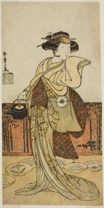 四代目岩井半四郎 劇「御ひいきねんねそが」月夜役 正月中村座、1779年 作： Katsukawa Shunsho