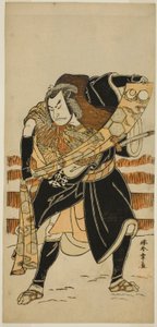 1778 年 11 月 (?) に森田劇場 (?) で上演された芝居「錦追の弓取 (?)」で、俳優の中村中蔵 I が阿部定人 (?) を演じた。 作： Katsukawa Shunsho