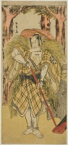 The Actor Nakamura Nakazo I as Hakamadare Yasusuke or Watanabe no Tsuna (?) in the Play Shintenno Tonoi no Kisewata (?), Performed at the Nakamura Theater (?) in the Eleventh Month, 1781 (?) 作： Katsukawa Shunsho