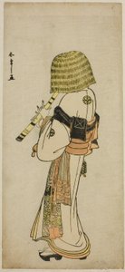 役者中村中蔵 初代 加古川本蔵 虚無僧装 かなでほん忠臣蔵 七月市村座 1783年 作： Katsukawa Shunsho