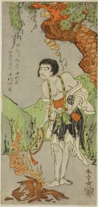 1770 年 11 月 1 日から中村座で上演された『鵺の森一葉の的』の僧侶、頼後阿闍梨としての初代中村仲蔵 作： Katsukawa Shunsho