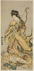 The Actor Nakamura Noshio I as the Goddes Benzaiten of Enoshima in the Play Onno Aruji Hatsuyuki no Sekai, Performed at the Morita Theater in the Eleventh Month, 1773 作： Katsukawa Shunsho