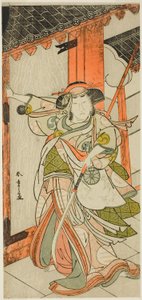 天明7年7月25日より中村座で上演された『和田合戦 女舞鶴』の門を破る半角御前の初代中村富十郎役 作： Katsukawa Shunsho