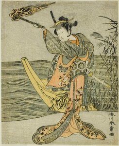 俳優 中村富十郎初代 名古屋おさん ふきかえてつきもよしわら（1771年11月、森田座にて上演） 作： Katsukawa Shunsho