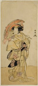 1777 年 11 月、市村劇場で上演された稚児鳥居とびいりきつねで姥ヶ岳の女狐役の中村富十郎初代 作： Katsukawa Shunsho