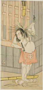 三代目俳優大谷広治、おそらく『富士の雪懐景蘇我』の茜屋半七役、1770年正月十五日より市村座にて上演 作： Katsukawa Shunsho