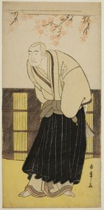 1783 年 7 月に市村劇場で上演された「慶成帷子が辻」の十六夜僧としての三代目俳優大谷広治 作： Katsukawa Shunsho