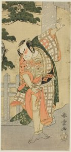 三代目大谷浩二 舞台ポーズ（三重） 鳥居前 作： Katsukawa Shunsho