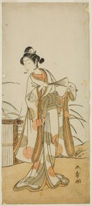 三代目瀬川菊之丞、芝桜十三鐘の愛子の若役 1774年、十一月市村座にて上演 作： Katsukawa Shunsho