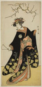 十一月（？）中村座（？）で上演された芝居四天王殿のきせわた（？） 作： Katsukawa Shunsho