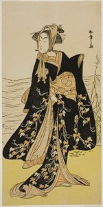 2月に市村劇場で上演された「超千鳥若柳曽我」、 作： Katsukawa Shunsho