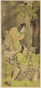 The Actors Ichikawa Danzo III as I no Hayata Tadazumi (right), and Matsumoto Koshiro II as Osada no Taro Kagemune (left), in the Play Nue no Mori Ichiyo no Mato, Performed at the Nakamura Theater in the Eleventh Month, 1770 作： Katsukawa Shunsho